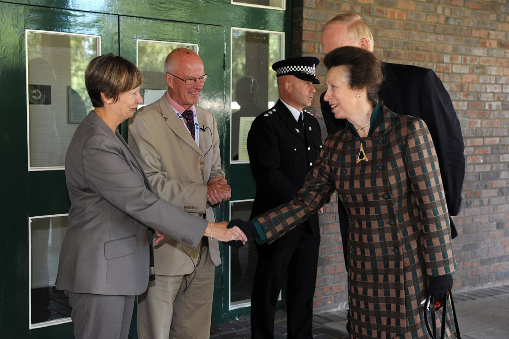 Princess Anne arriving at the Citizens Advice conference York University